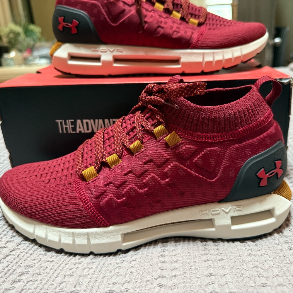 Under Armour HOVR Red Knit Athletic Sneakers